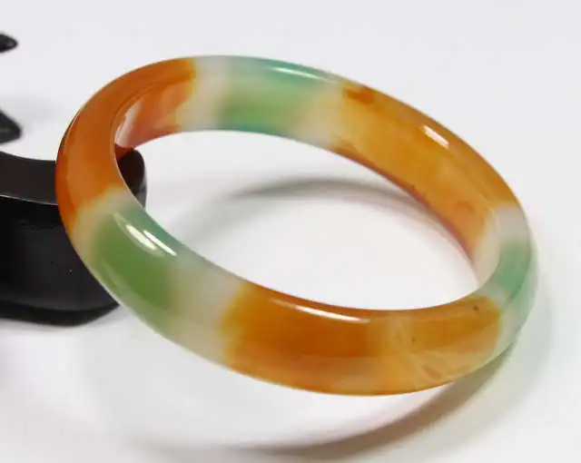 Очень редкий натуральный зеленый белый красный камнем Жадеит браслет|Гибкие и