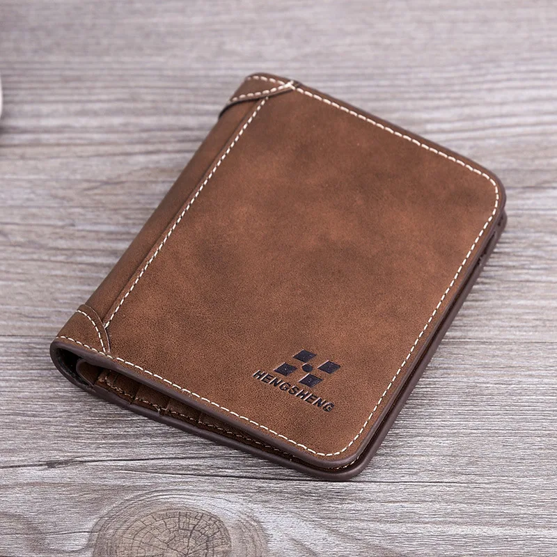 

Mannen Portefeuilles Korte Verticale Mode Pu Leer Hoge Kwaliteit Mannelijke Bifold Multi-Slot Geld Credit Card Holder Purse