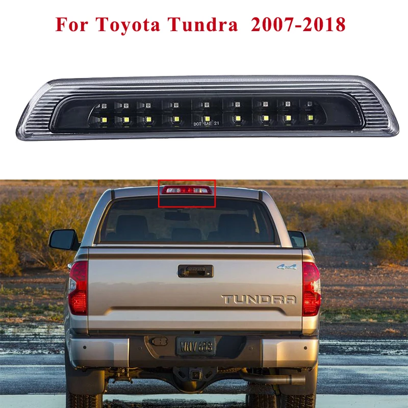 

Auto LED Third High Brake Stop Light Rear Tail Reflector Signal Lamp for Toyota Tundra 2007-2018 ED Additional Brake Lights