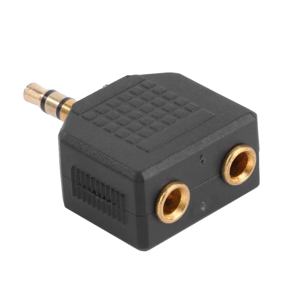 

2pcs Gold Plated 3.5mm Male Stereo to Dual 3.5mm Female Jack Y Splitter Audio Adapter Converter Connector