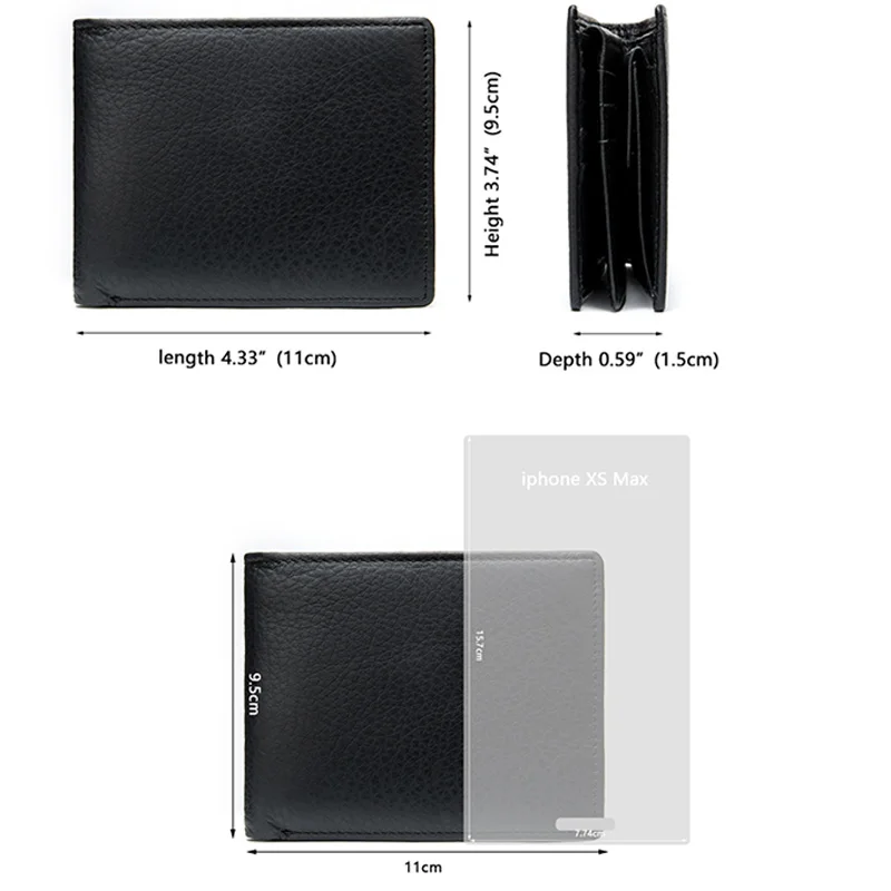 MVA кожаный бумажник для мужчин тонкий двойной складной кошелек мужской