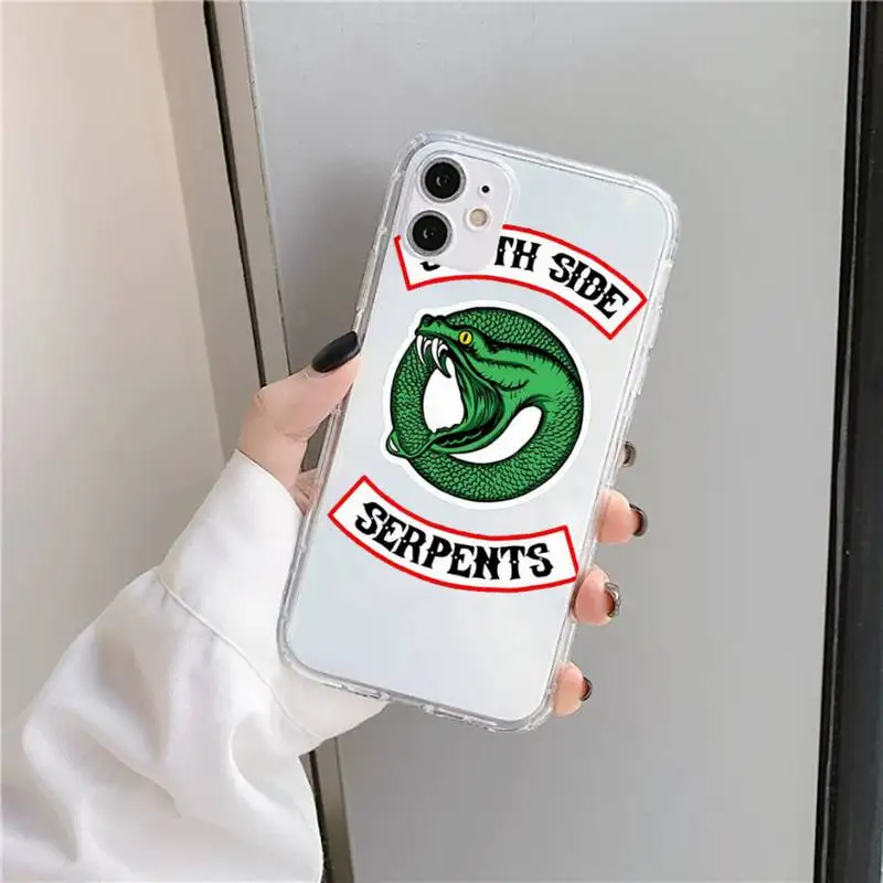

American TV Riverdale Southside Serpents Phone Case Transparent for iPhone 11 12 mini pro XS MAX 8 7 6 6S Plus X 5S SE 2020 XR