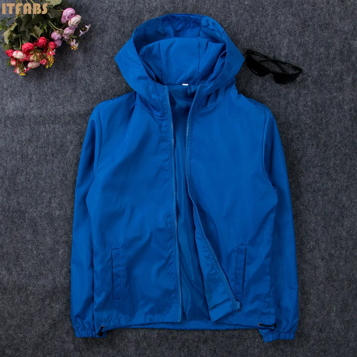 2019 Осенняя мужская Повседневная ветровка на молнии куртка с капюшоном Верхняя
