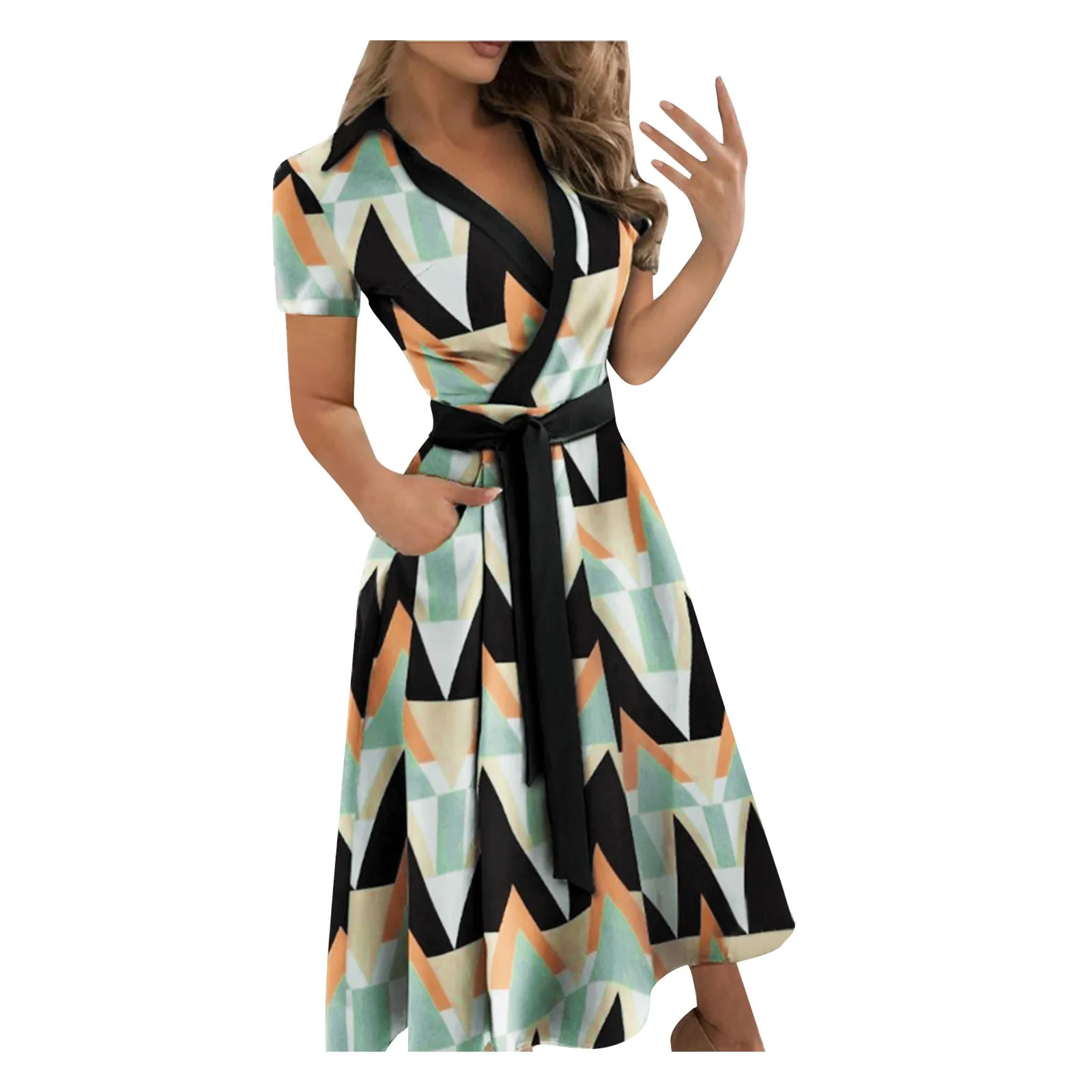 

Womens Fashion Sundress Dot Print V-neck Lacing Slim Body Dress Oversized Wrap Hips Long Dresses for Women 2021 Robe Femme#G