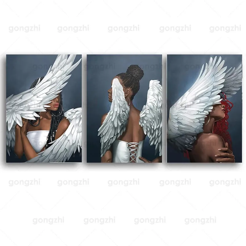 Современная Художественная Картина на холсте черная красота Крыло ангела