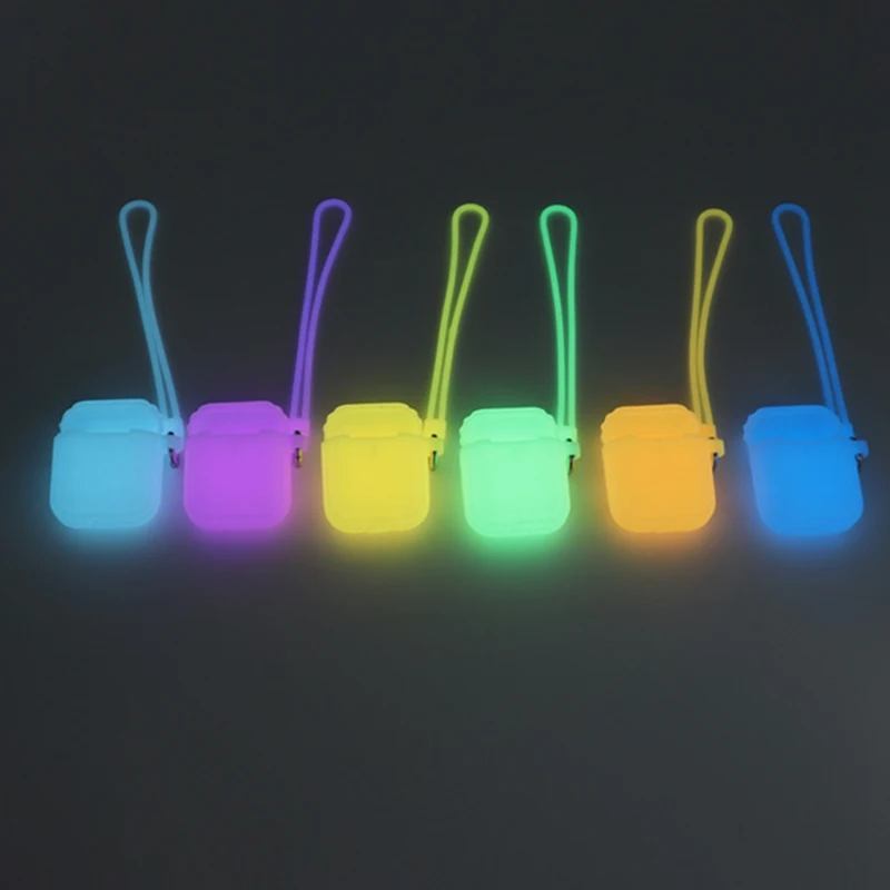 

Luminous Silicone Earphone Case For Apple AirPods Glowing In Dark Case Shockproof Protector Sleeve For AirPods Headphone Box