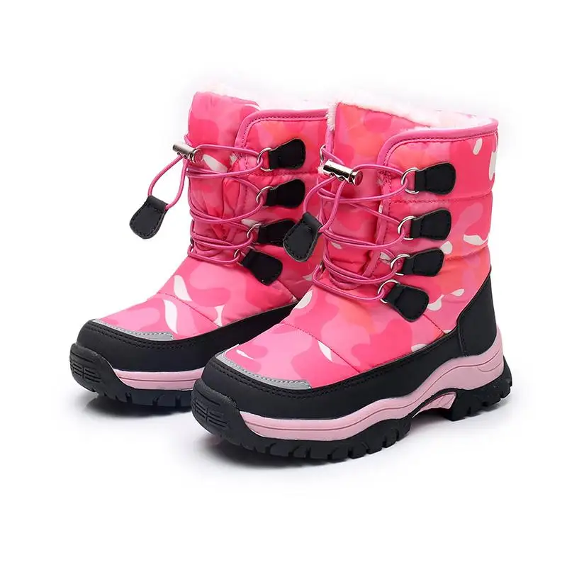 

Детские зимние теплые ботинки Comflage, высокие зимние ботинки для мальчиков и девочек, плюшевые теплые зимние ботинки с мехом для детей