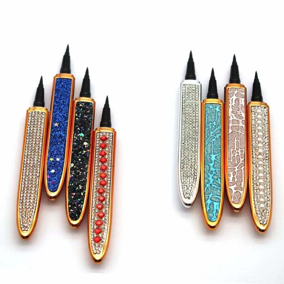 

Eyelash Glue Eyeliner Pen Black Magic Lash Liner Self Adhesive 2 In 1 Waterproof Long Lasting Diamond Bling Free Shipping