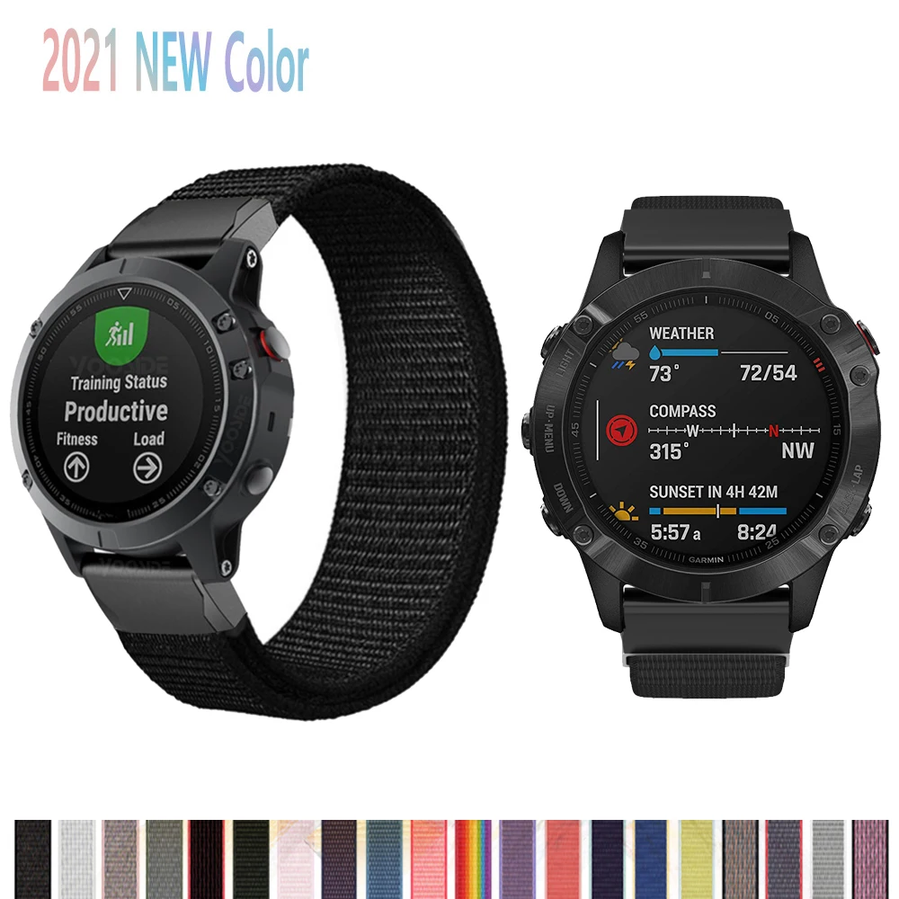 Ремешок для часов Fenix 6X/Fenix 5X QuickFit нейлоновый браслет Garmin 5 plus 6 Pro 3 HR Forerunner 935/945 D2 Bravo
