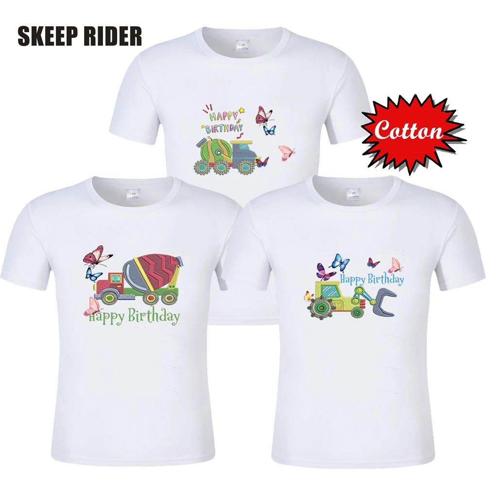 Одежда для мальчиков футболка С Днем Рождения маленьких девочек рубашки