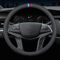 2012 2021 automobile carbon fiber cowhide steering wheel cover is suitable for kia k2 k3 k4 k5 k9 kx3 kx5 kx7 stinger soluto