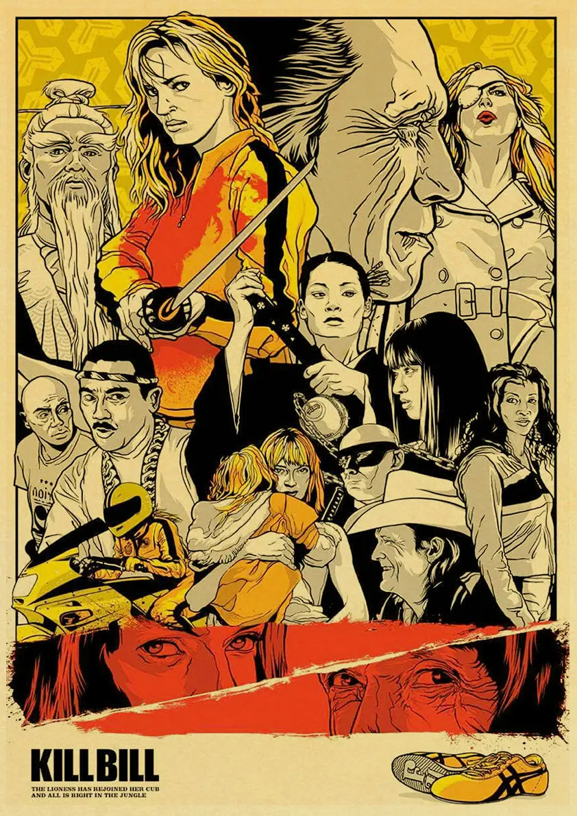 Квентин Тарантино фильм Kill Bill/Django Unchained/резервуар собака фильм плакаты крафт-бумага домашний кинотеатр Настенный декор плакат - Цвет: E163