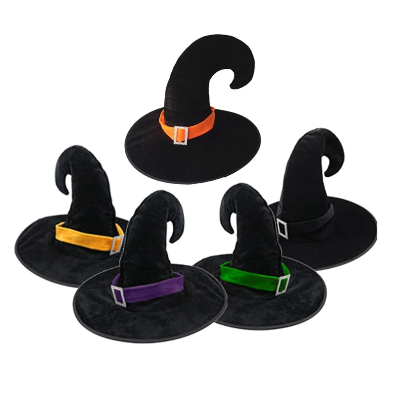 Черная Хэллоуин ведьма шляпа с крючком наконечник Маскарад косплей волшебник