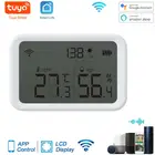 Датчик температуры и влажности Tuya Wi-Fi для умного дома, термометр Tuya SmartLife с дисплеем и поддержкой Alexa, Google Assistant