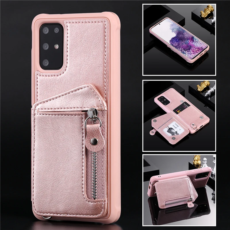 

Fashion Embossed Wallet Case For Samsung S8 S9 S10 S20 Plus S10 E S10 5G S20 Ultra Note 8 9 10 20 Ultra Zipper Case Cover