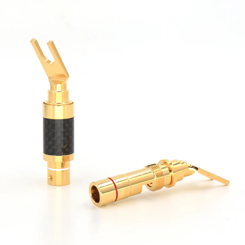 

VB603G Spade Carboner Fiber Connector Carbon Fiber Y plug for hifi speaker cable spade plug 4pcs