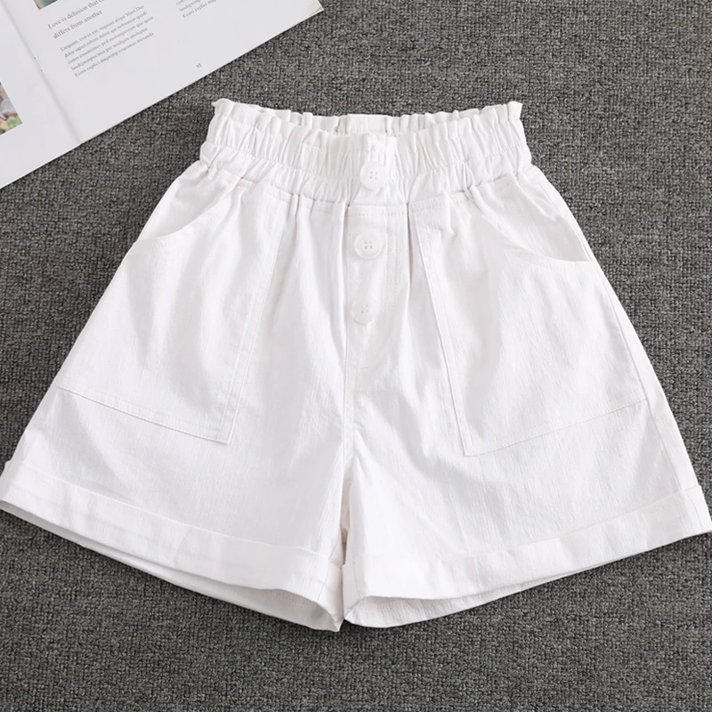 Летние хлопковые шорты для девочек 6-16 лет розовые свободные джинсовые штаны