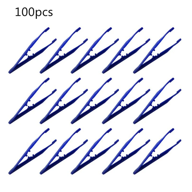 

100Pcs Lightweight Small Plastic Disposable Tweezers Disinfection Beads DIY Tool