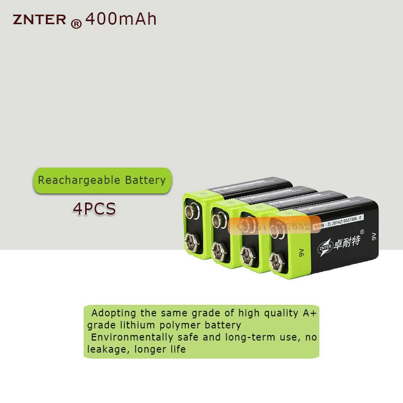 Аккумулятор ZNTER S19 аккумуляторный 9 В 400 мАч 4 шт.|battery for rc|battery forbattery battery |
