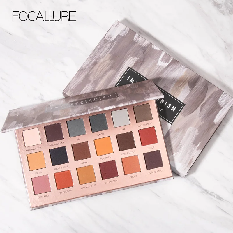 

FOCALLURE 18 Color Eyeshadow Palette ins Matte Nude Color Palette Glitter Eye Shadow Long Lasting Waterproof Makeup Cosmetic