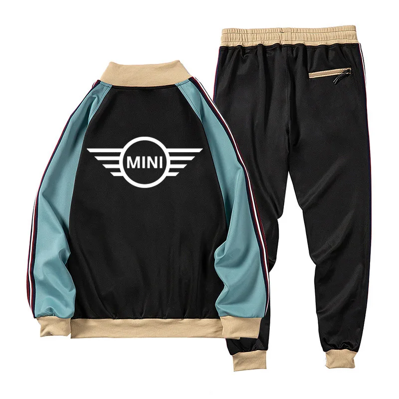 

Men's pullover Mini Car logo printing spring autumn high quality Cotton Harajuku Men's sweatshirt + sweatpants 2-piece set