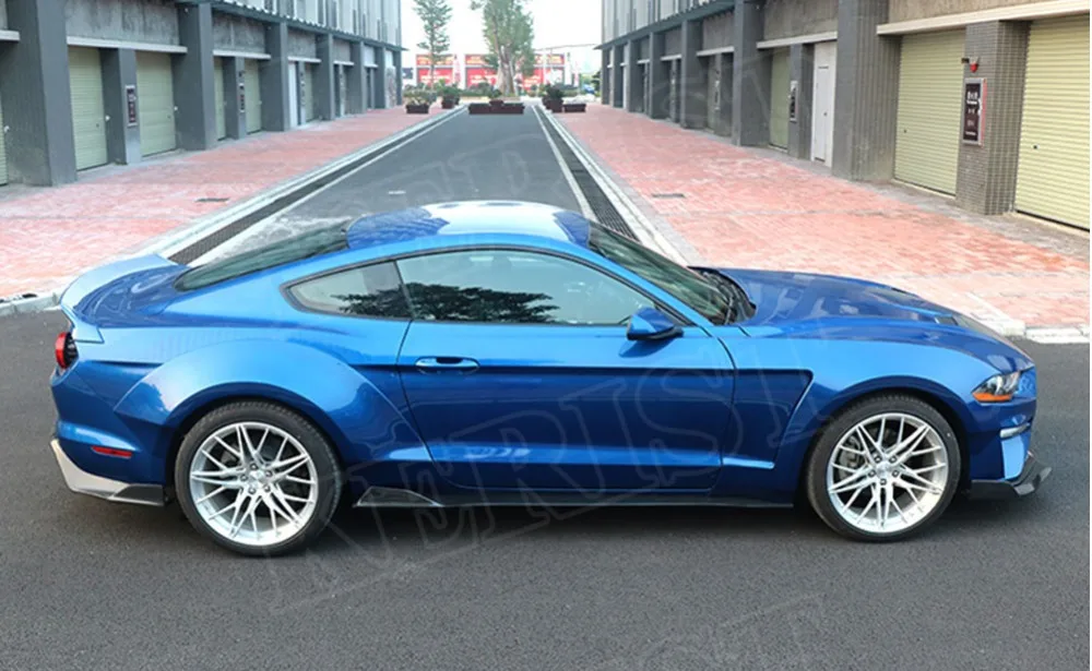 

For Ford Mustang 2015-2019 Carbon Fiber Side Skirts Door Bumper Guard 2PCS/Set