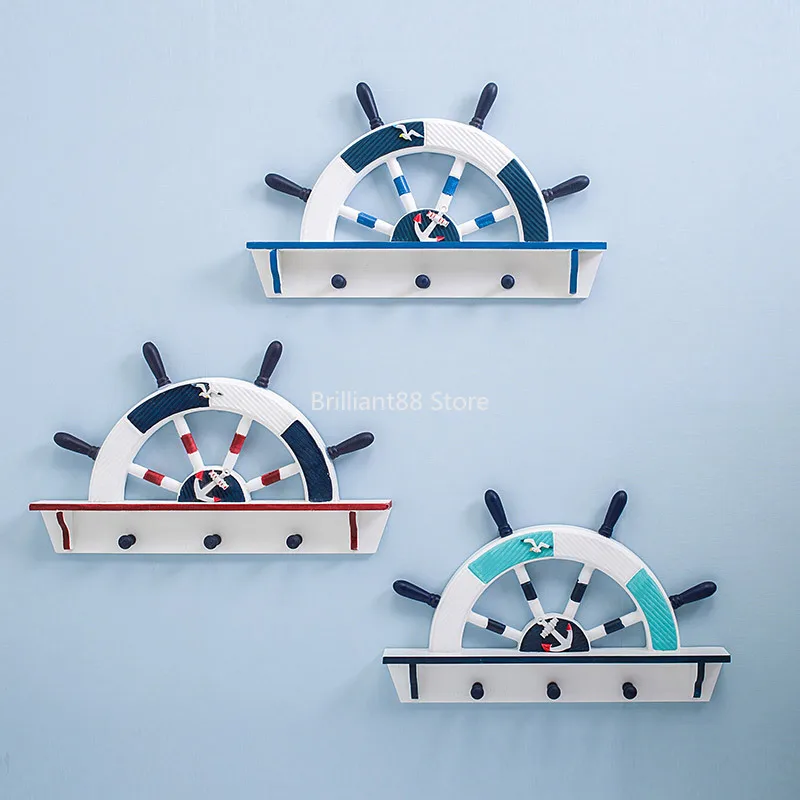 

Children's toy pendant Mediterranean rudder decoration half rudder household pendant nautical half ship Nordic gift