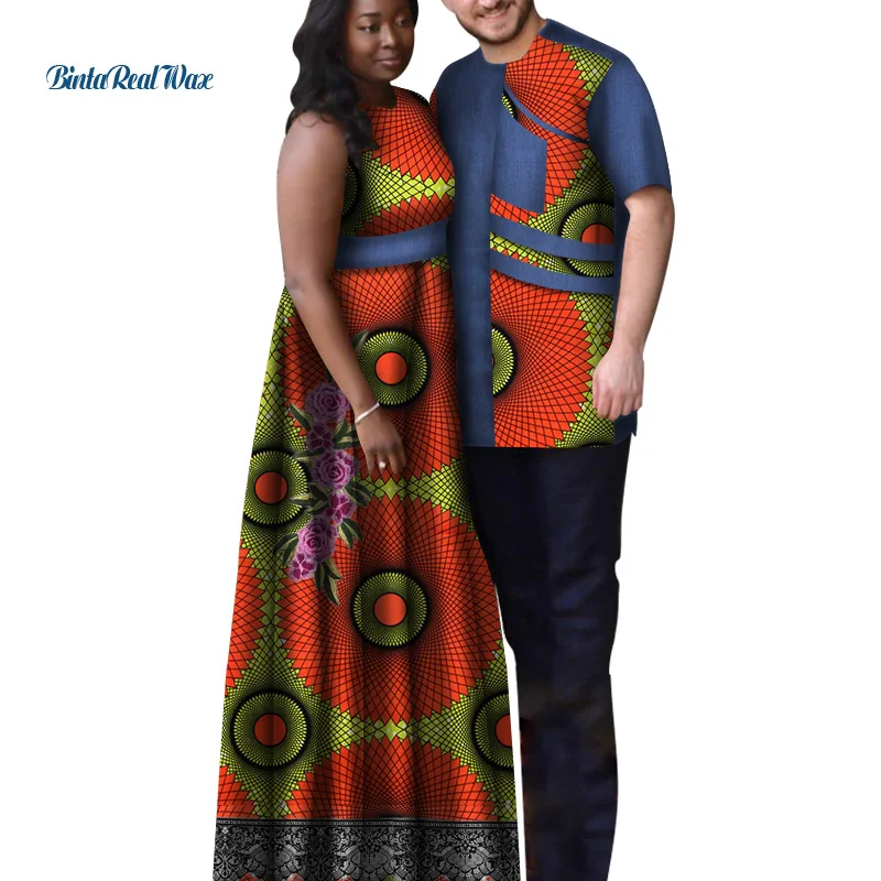 

Платье с Африканским принтом в стиле пэчворк для женщин Bazin богатый Мужской Топ рубашка парная одежда африканские влюбленные вечерние няя о...