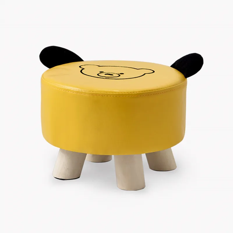 

Домашний модный креативный стул из твердой древесины с мультяшным рисунком животных маленький низкий стул Безопасный и полезный
