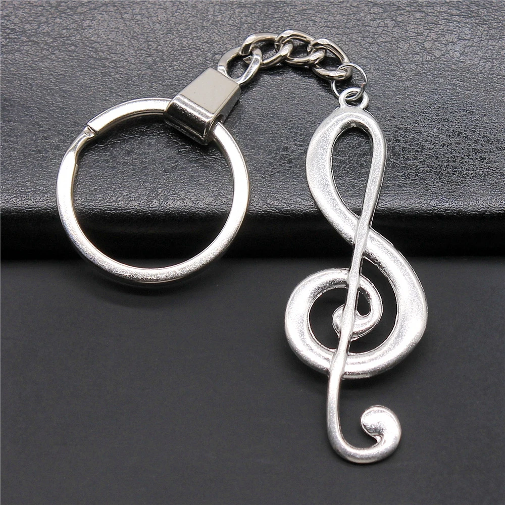 Модные большие Подвески в виде музыкальных нот античном стиле серебряного цвета