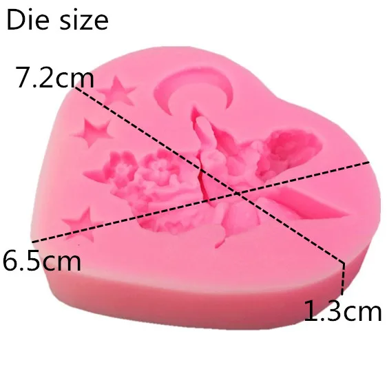 3D Ангел девочка Луна игра скрипка плесень украшение для торта Кухня инструмент