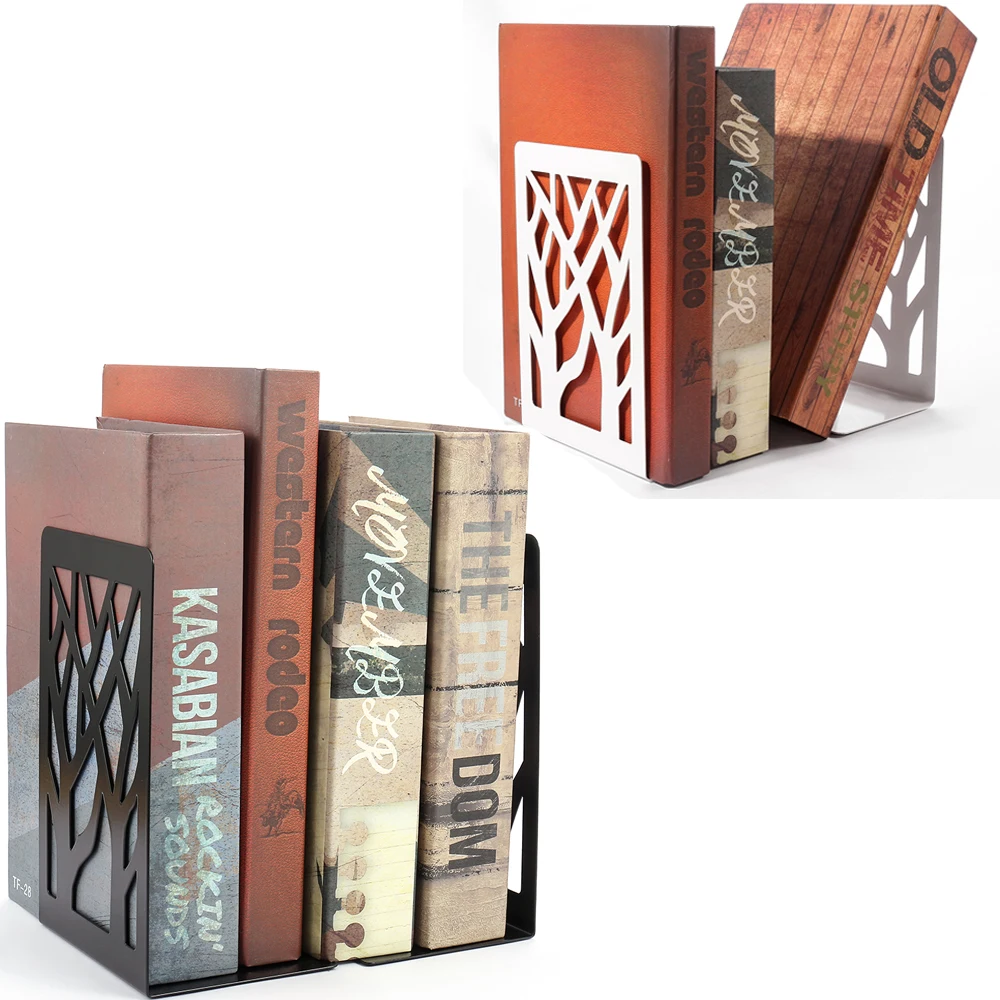 Настольная книжная полка черная белая ветка дерева полый дизайн подставка на