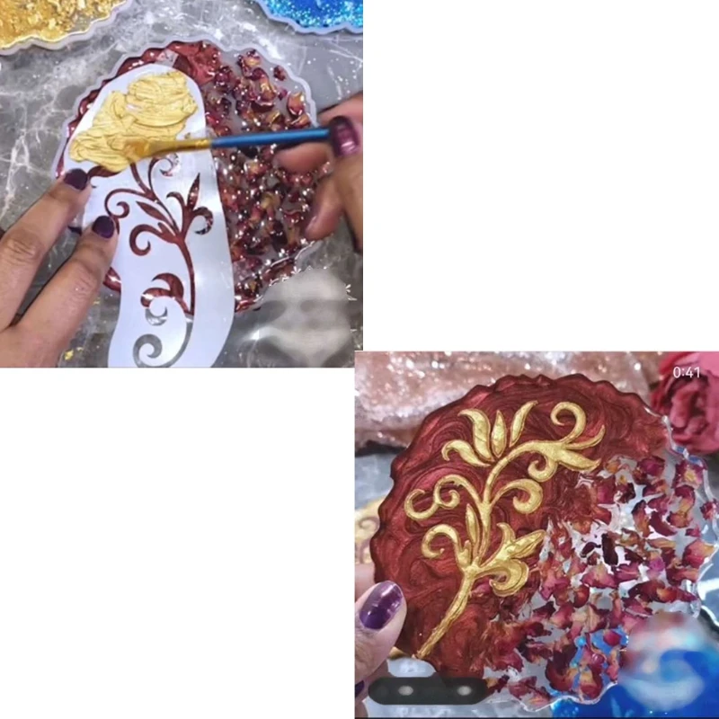 

X7YA 20 Pieces Flower Stencils Sunflower Stencil Rose Stencil Templates Leaf Drawing Template Reusable Painting Stencil