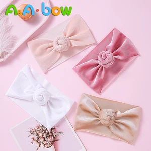 1 шт. новые милые широкие нейлоновые повязки на голову с цветочным бантом, нейлоновая повязка на голову с бантом, нейлоновый головной убор с узлом, тюрбан, аксессуары для волос для маленьких девочек