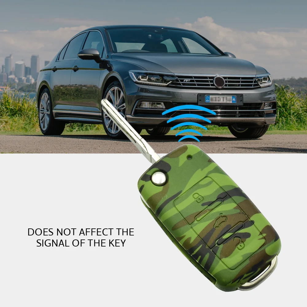 Камуфляж силиконовый чехол для ключей от машины VW Polo задний спойлер Volkswagen Golf 4 5 6 7