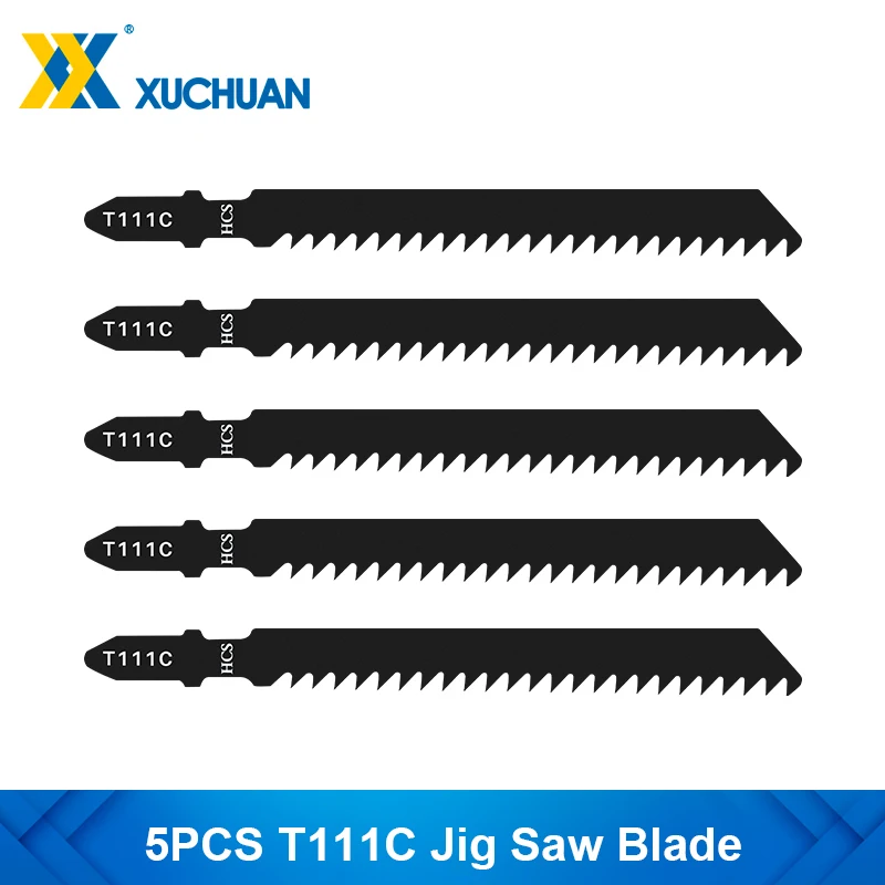 T111C Jig Saw Blade 5PCS T Shank Reciprocating Saw Blade for Plastic Wood High Carbon Steel Jigsaw Blade Saber Blades
