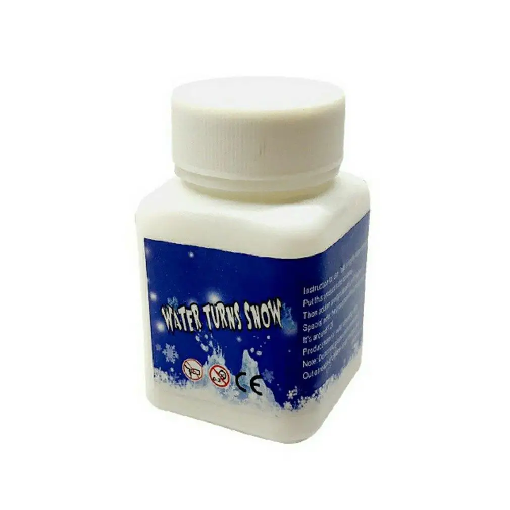 

Hot sale Instant Fake Snow Powder Expand 100 Time Artificial Snow Coagulant Add Water 80g 65g For Decarating dropshipping