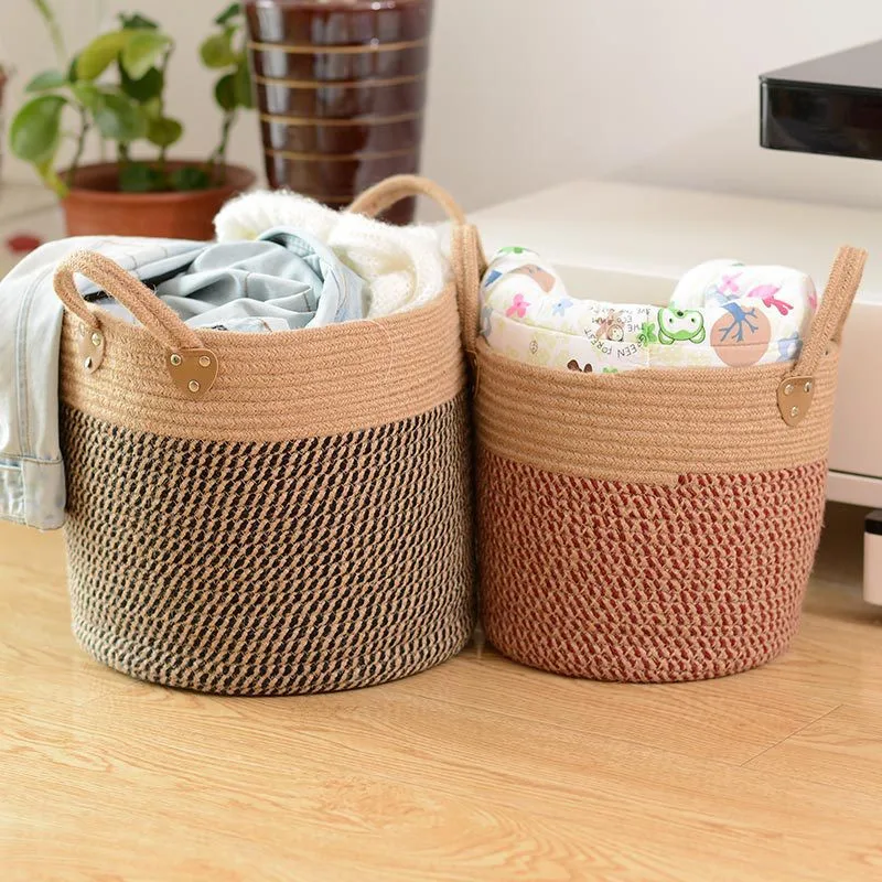 Корзина для домашнего хранения из натурального хлопка и льна корзина белья