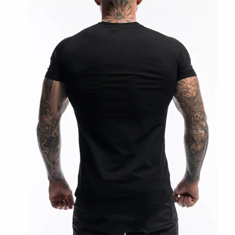 2019 Модная хлопковая футболка для мужчин дышащая мужская с коротким рукавом