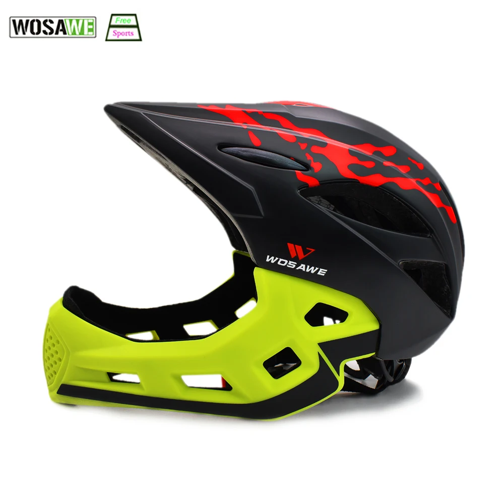 WOSAWE велосипедный шлем детский баланс велосипед ребенок полное лицо MTB Велоспорт