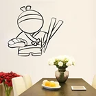 Настенный декор для суши, наклейка на стену с рисом, палочки для рыбы, японская Настенная Наклейка с едой, суши, китайские украшения для столовой, дизайнерские виниловые наклейки C246