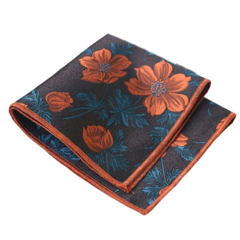 

24x24CM England Style Mens Assorted Woven Pocket Square Handkerchief Vintage Jacquard Flower Feather Business Wedding Gift