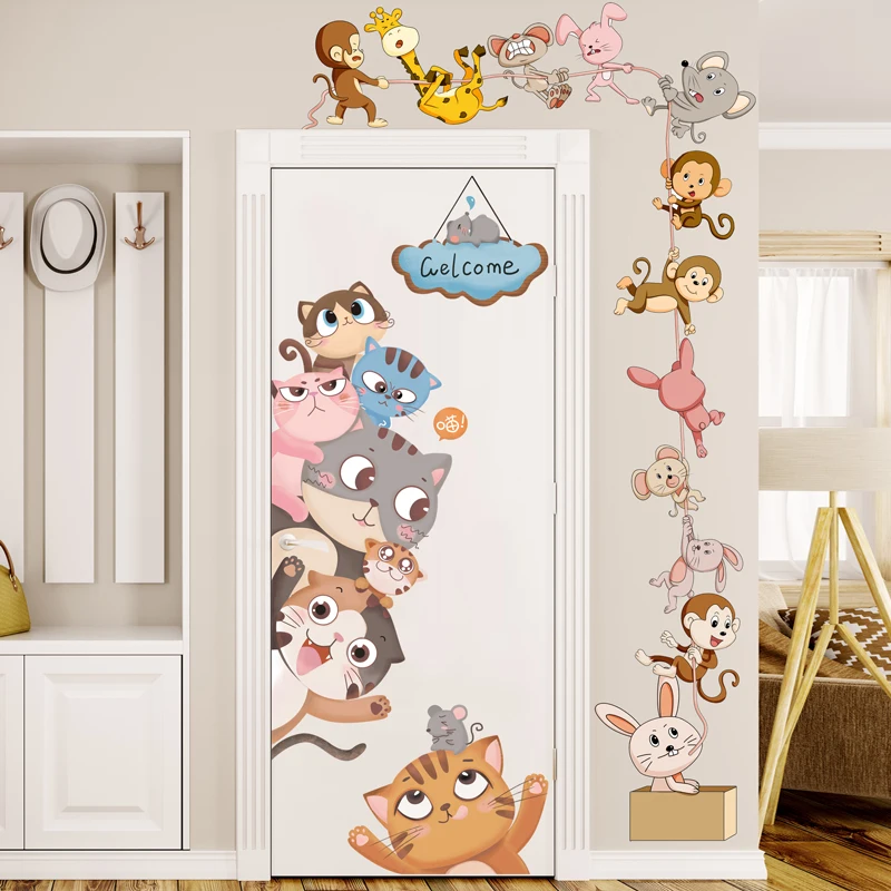 

[shijuekongjian] Cartoon Animals Wall Stickers DIY Kids Rooms Wall Decals for Baby Bedroom Children Nursery Home Decoration