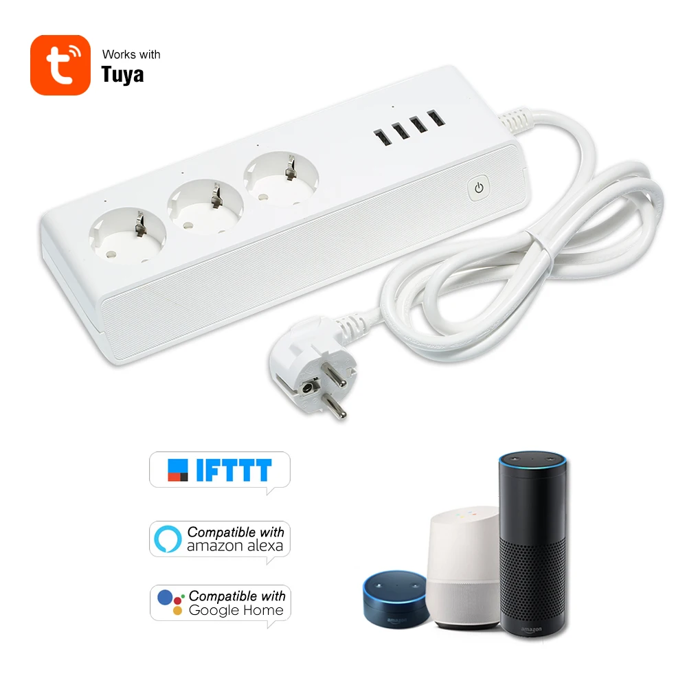 Умная розетка с таймером и Wi Fi умный удлинитель 3 розетками переменного тока 4 USB