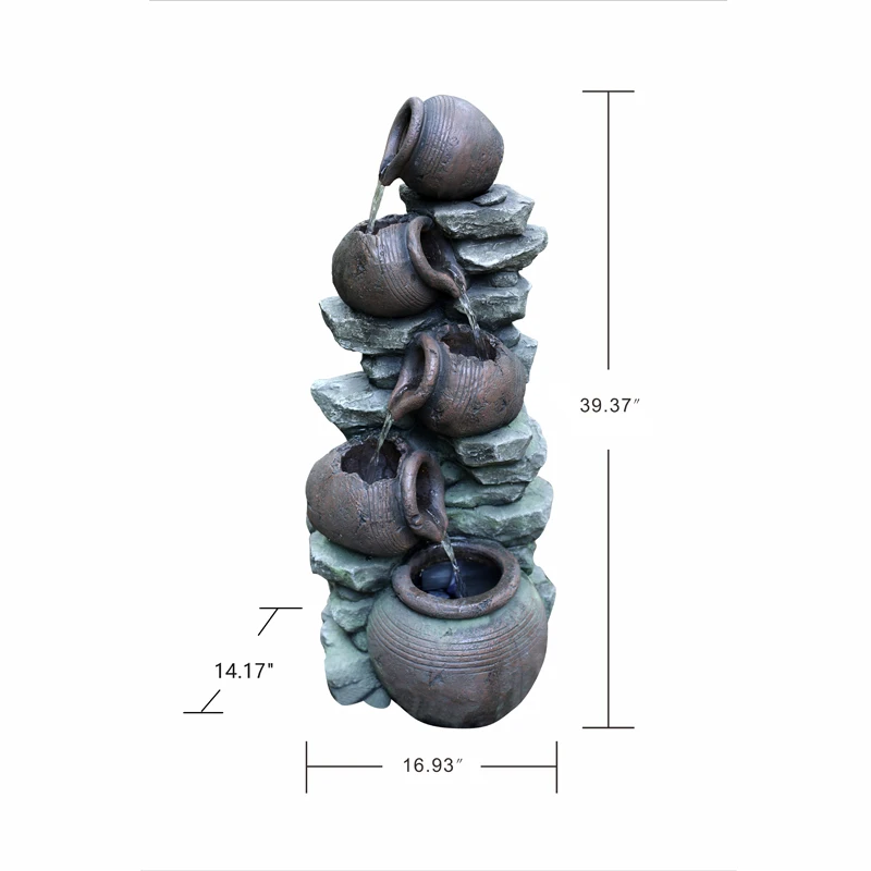 【Стандартный в Stock】 39 дюймовая наружная 5 круглый Ланч-бокс кувшины горшки