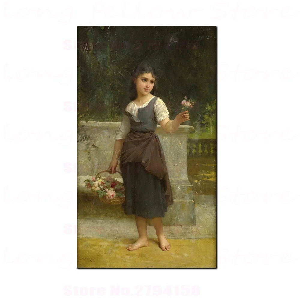 Emile Munier от Вильяма Адольфа бугеро абстрактные настенные художественные картины печать на холсте для гостиной Декор стен Прямая