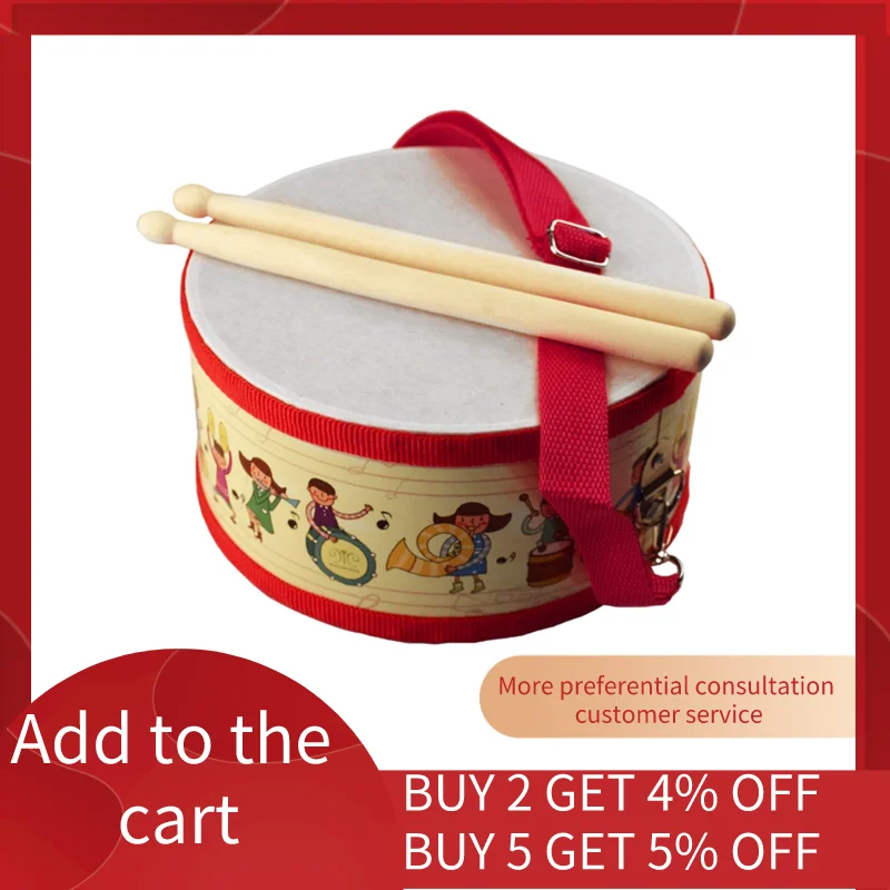 Барабан деревянный для детей раннего развития музыкальный инструмент Детские