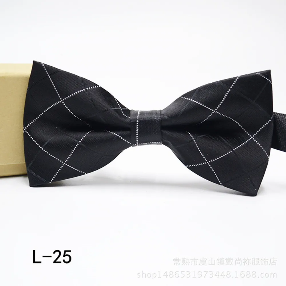 MyLoddy однотонный Модный черный галстук для жениха мужской клетчатый