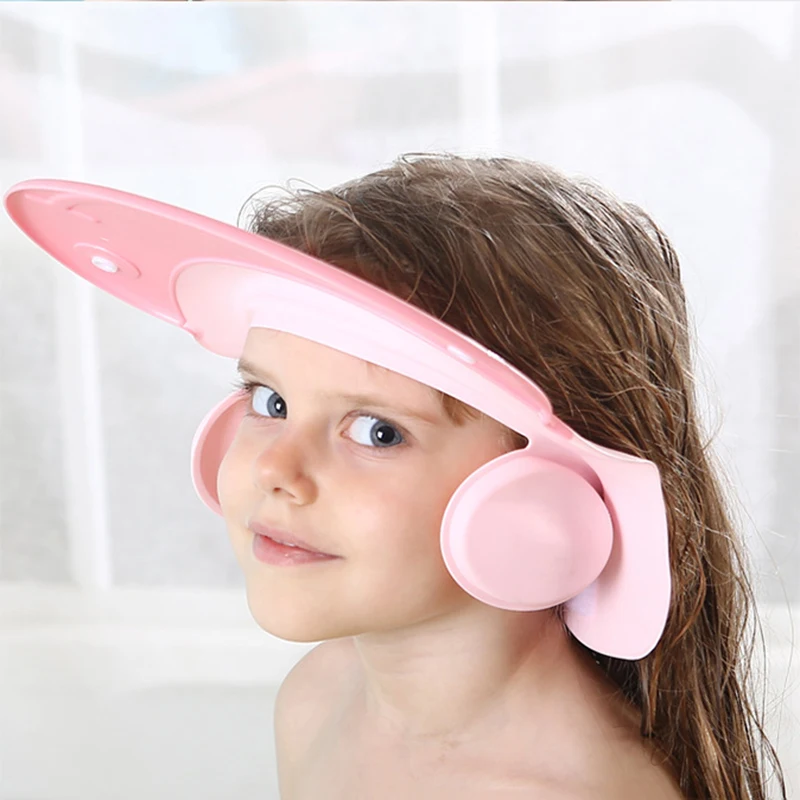 

Safe Shampoo Bath Bathing Shower Wash Hair Cap Baby Children Kids Shield Adjustable Protect Ears Eyes Elastic Shampoo Hat New