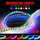 Водонепроницаемая Автомобильная гибкая светодиодная лента, дневные ходовые огсветильник для автомобиля, 12 В постоянного тока, 45 см